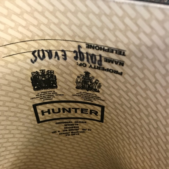 Hunter Boots Tall Glossy Black Size 5/6 - Picture 5 of 8